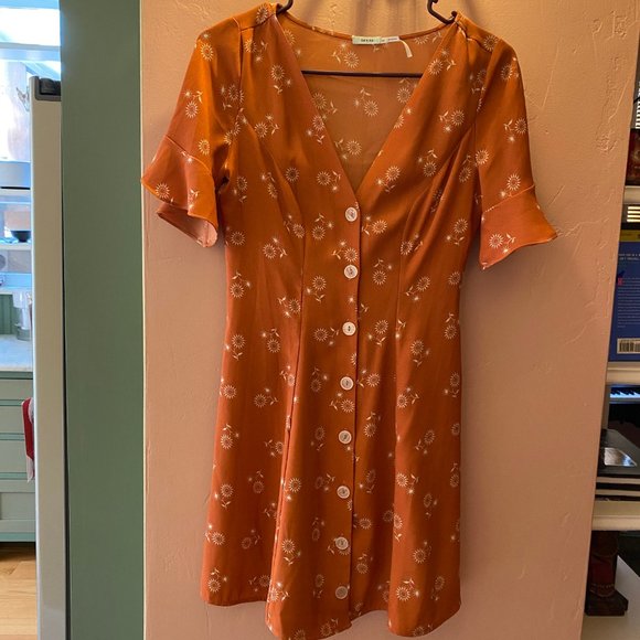 Urban Kimchi Blue Sunflower Button-down Dress - Picture 6 of 7